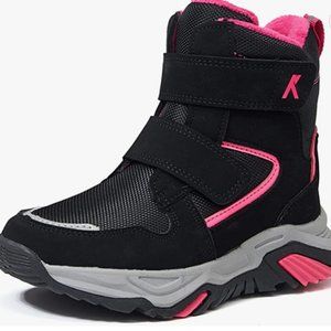 K KomForme Toddler Girls Ankle Warm Fur Lined Outdoor Hiking Snow Winter Boots